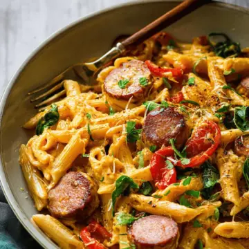 One Pot Creamy Cajun Sausage Pasta