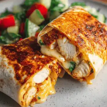 Cheesy Garlic Chicken Wraps