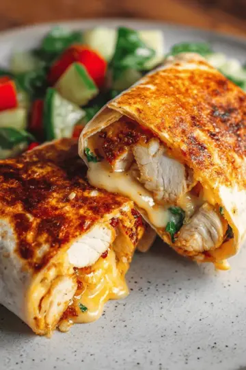 Cheesy Garlic Chicken Wraps