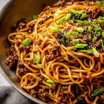 Mongolian Ground Beef Noodles