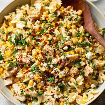 Creamy Street Corn Pasta Salad (w/ Chicken)