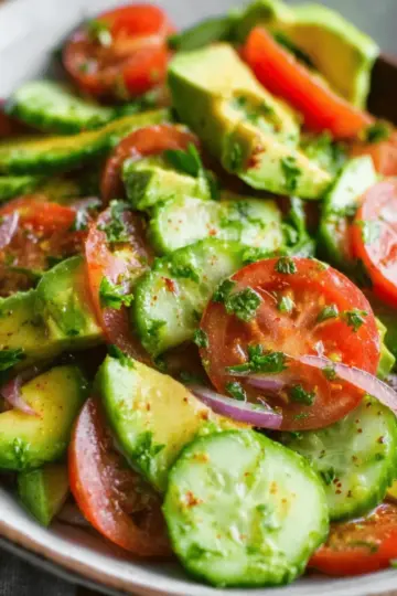 Cucumber Tomato Avocado Salad