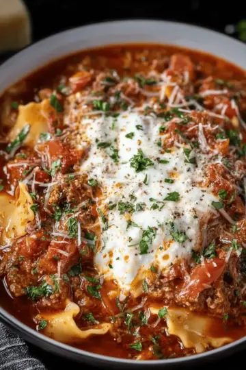 Crock pot Lasagna Soup Recipe