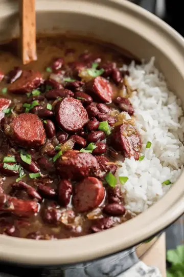 Slow Cooker Cajun Red Beans and Rice