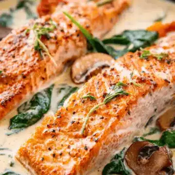 Tuscan Salmon with Parmesan Cream Sauce