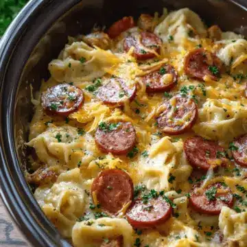 Crock pot Pierogi Casserole with Kielbasa Recipe