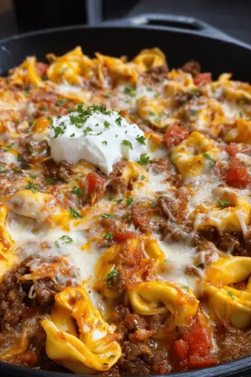 Cheesy Beef Enchilada Tortellini