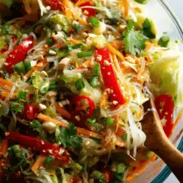 Spring Roll Salad with Spicy Ginger Dressing