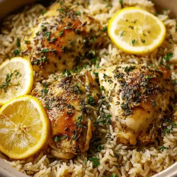 Slow Cooker Lemon Herb Chicken and Rice
