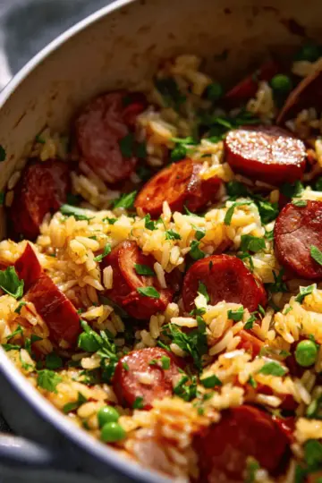 Smoked Sausage and Rice – quick one pot meal