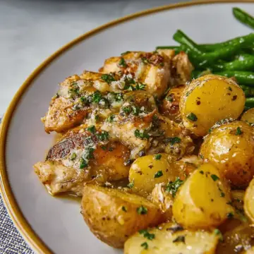 Slow Cooker Parmesan Garlic Chicken and Potatoes
