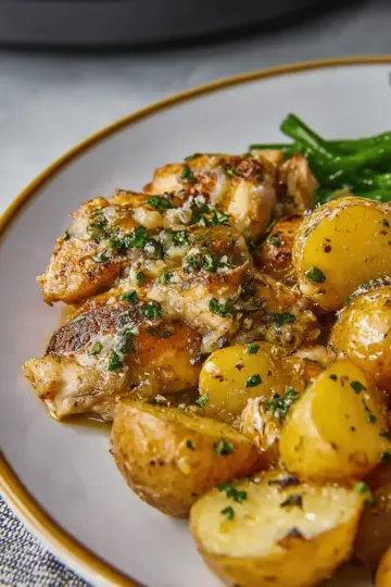 Slow Cooker Parmesan Garlic Chicken and Potatoes