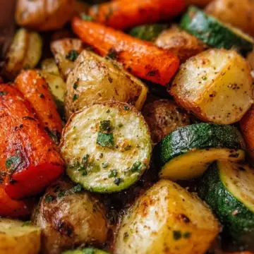 Garlic Herb Roasted Potatoes, Carrots, and Zucchini