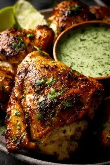 Peruvian Chicken with Green Sauce (Aji Verde)
