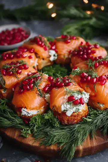 Christmas Salmon Bruschetta Wreath | An Elegant Holiday Appetizer