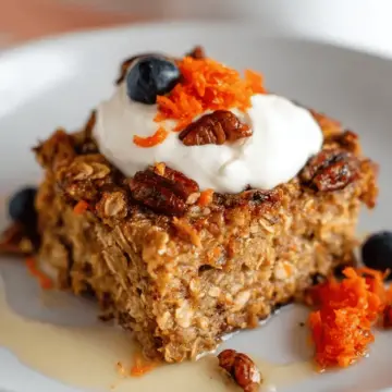 Healthy Carrot Cake Baked Oatmeal