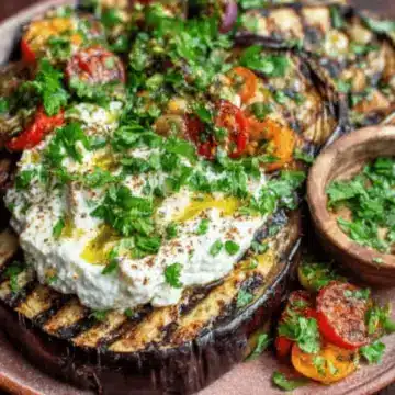 Mediterranean Grilled Eggplant with Whipped Feta