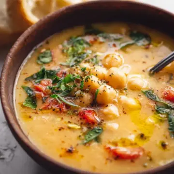 Vegan Garlic Chickpea Soup