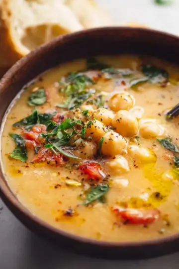 Vegan Garlic Chickpea Soup