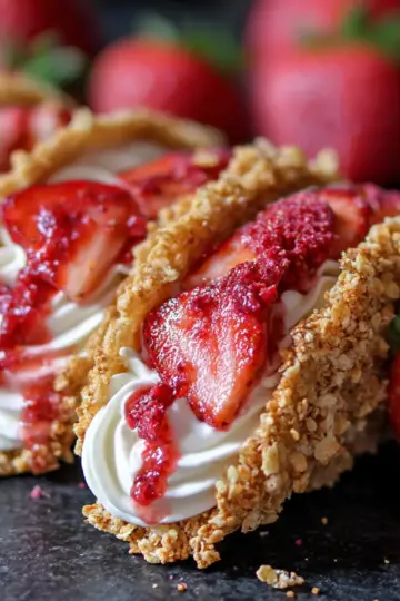 Strawberry Crunch Cheesecake Tacos