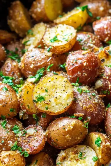 Slow Cooker Garlic Parmesan Potatoes