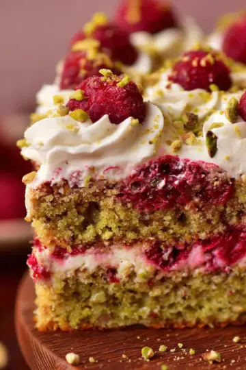 Raspberry Pistachio Cake