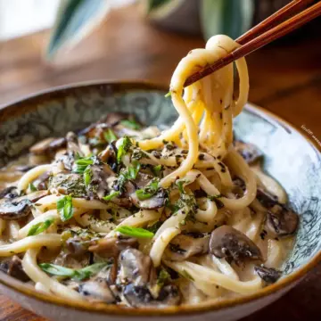 15-Minute Creamy Mushroom Udon