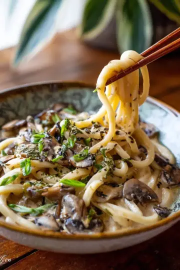 15-Minute Creamy Mushroom Udon