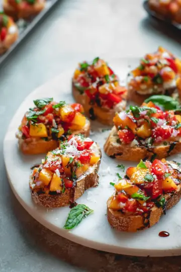 My Favorite Peach Bruschetta.