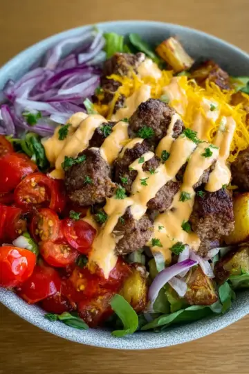 Loaded Burger Bowls