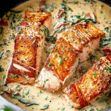 Creamy Garlic Butter Tuscan Salmon