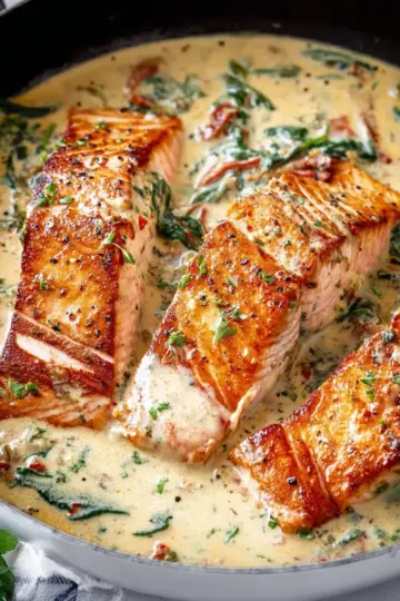 Creamy Garlic Butter Tuscan Salmon