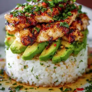 Honey Lime Chicken & Avocado Rice Stack