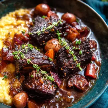 Crockpot Short Rib Bourguignon.