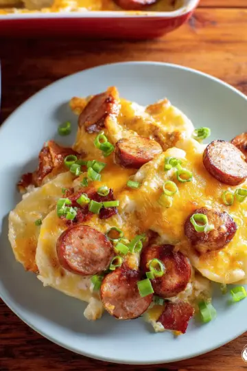 Crock Pot Pierogi and Kielbasa Casserole