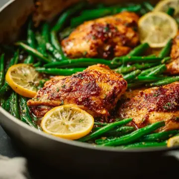 Lemon Garlic Butter Chicken and Green Beans Skillet