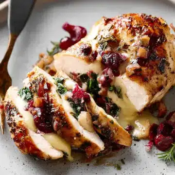 Cranberry Brie Stuffed Chicken Breasts
