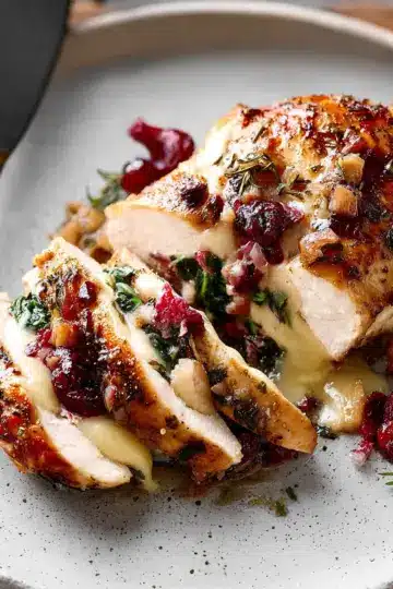 Cranberry Brie Stuffed Chicken Breasts