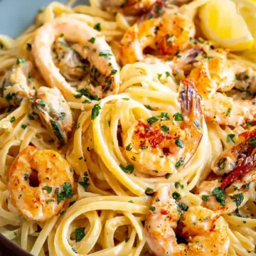 Creamy Garlic Seafood Pasta Recipe
