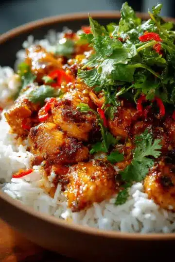 Spicy Maple Chicken & Coconut Rice