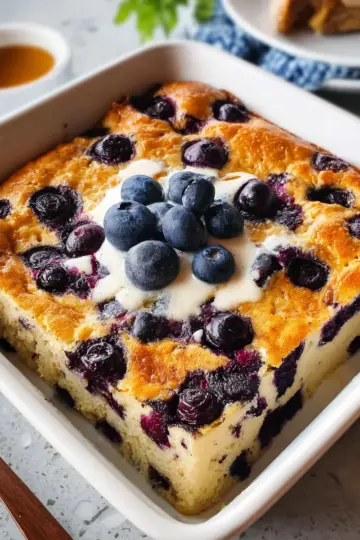 Blueberry Cottage Cheese Breakfast Bake