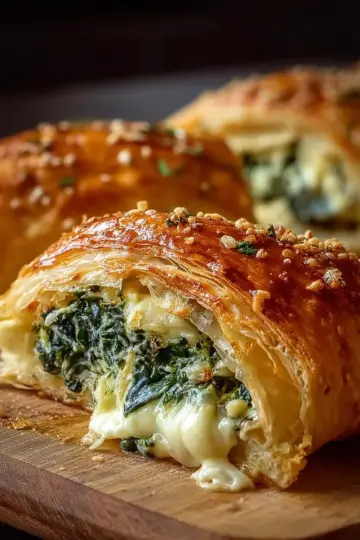 Cheese and Spinach Stuffed Pastry