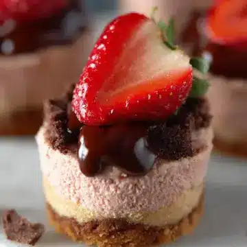 Chocolate Strawberry Mini Cheesecakes