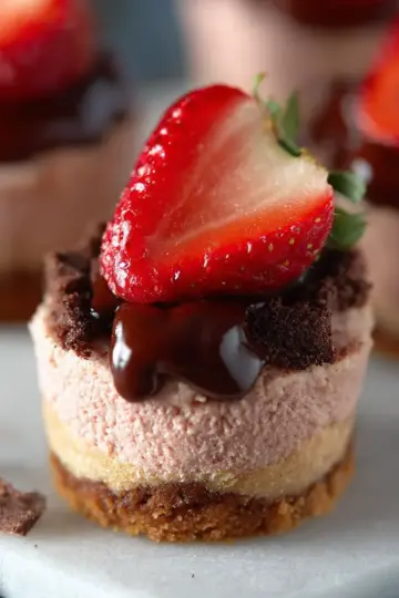 Chocolate Strawberry Mini Cheesecakes