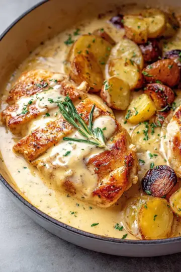 Chicken and Potatoes with Dijon Cream Sauce