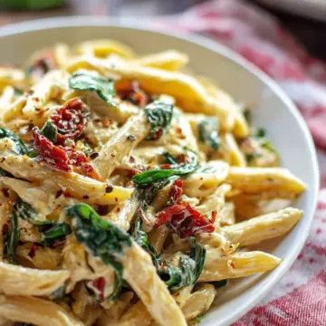 Creamy Sun-Dried Tomato and Spinach Pasta