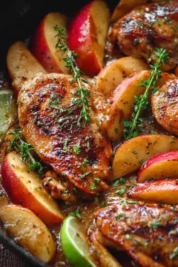 Chicken with Apples and Maple-Lime Sauce
