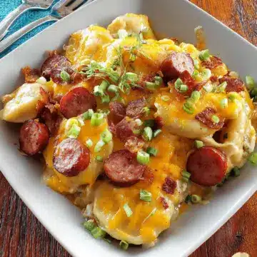 Crock Pot Pierogi and Kielbasa Casserole