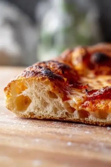 artisan pizza dough- crispy, chewy, bubbly crust