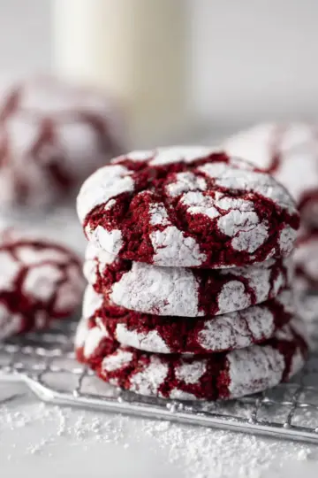 Red Velvet Crinkle Cookies